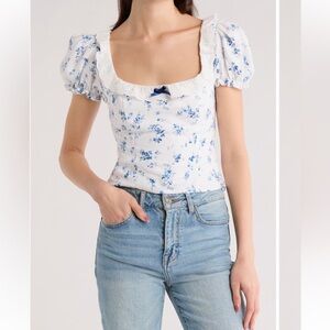 REFORMATION Alice Floral-Print Linen Top - Orlaya print Msrp $189 NWT size 10